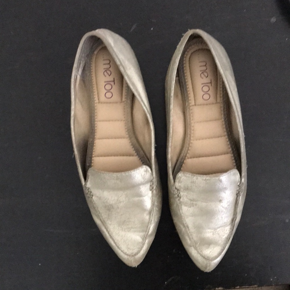 ME TOO GOLD BALLET FLATS